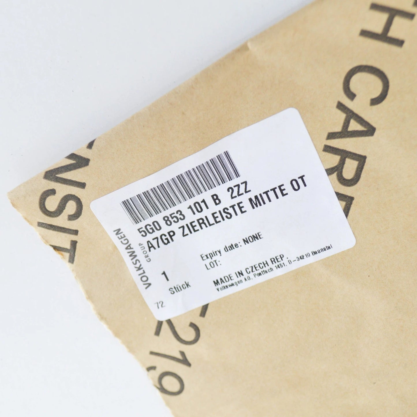 NEW VW GOLF 5G MK7 FRONT BUMPER GRILLE LOWER MOLDING 5G0853101B2ZZ ORIGINAL