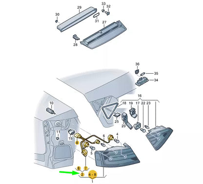 NEW AUDI A5 8T3 REAR OUTER LAMP BULB CARRIER WITH CABLES 8T0945221 ORIGINAL