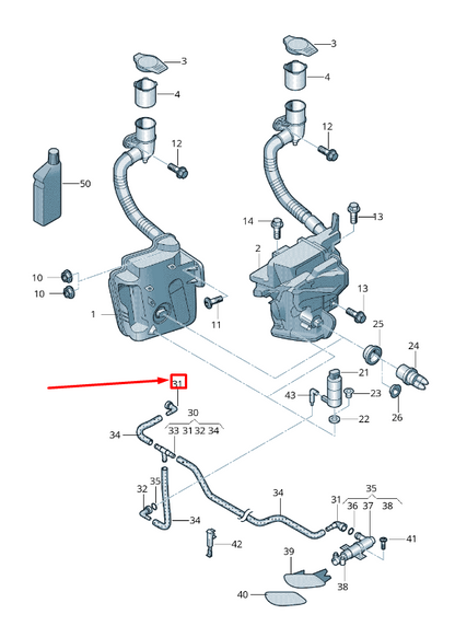 new skoda rapid nh headlight washer hose connector 1j0955875c original