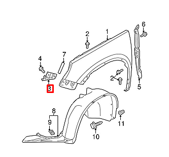 NEW VOLKSWAGEN TIGUAN 5N FRONT LEFT FENDER HOLDER BRACE 5N0821135 ORIGINAL