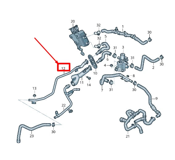 NEW AUDI Q5 FY COOLANT PIPE WITH COOLANT HOSE 80B819558A