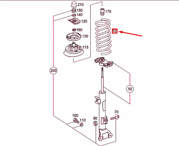 NEW MERCEDES-BENZ C W203 FRONT COIL SPRING A2033214804 ORIGINAL