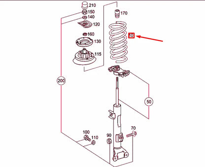 NEW MERCEDES-BENZ C W203 FRONT COIL SPRING A2033214804 ORIGINAL