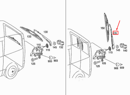 new mercedes-benz vito w639 front left wiper arm a0018205644 original