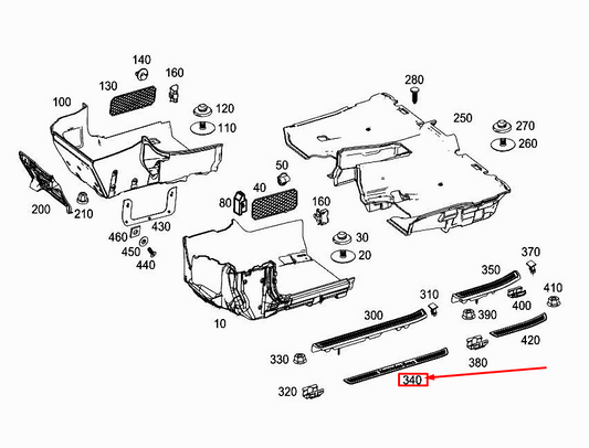 new mercedes-benz s w222 front right outer sill cover rail a2226809035 original