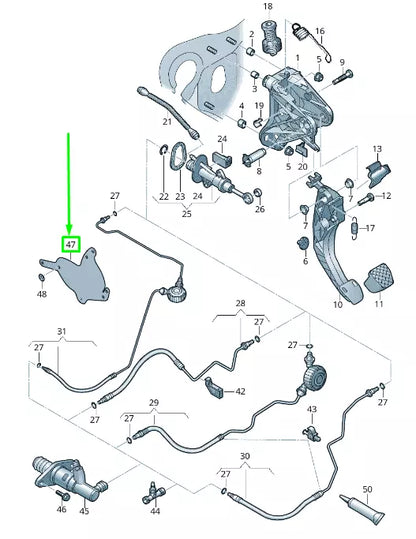 NEW VOLKSWAGEN ARTEON 3H7 CLUTCH PEDAL MECHANISM HEAT MAT RHD 3Q2721615A
