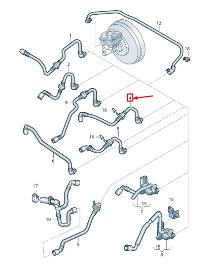 NEW VW PASSAT B6 3C BRAKE VACUUM TUBE 3C0612041H