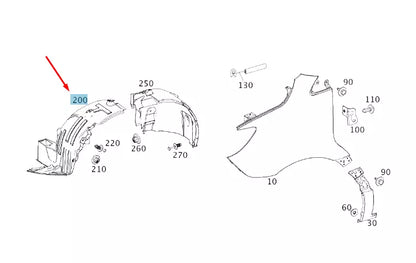 NEW MB SPRINTER 907 FRONT RIGHT WHEEL HOUSE LINER FRONT PART A9076840100
