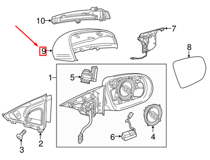NEW MERCEDES-BENZ C W205 FRONT RIGHT DOOR MIRROR HOUSING A09981150005896
