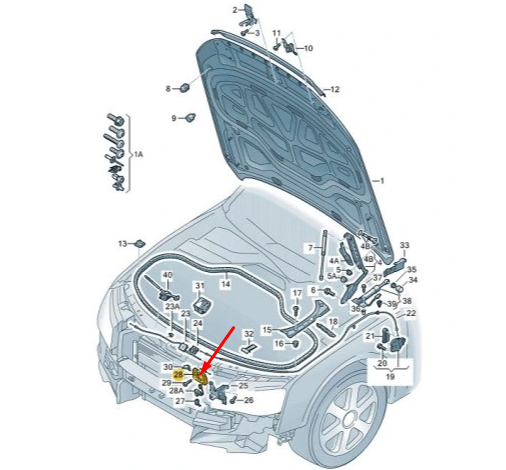 NEW AUDI A8 D4 4H BONNET HOOD LOCK 4H0823509D ORIGINAL