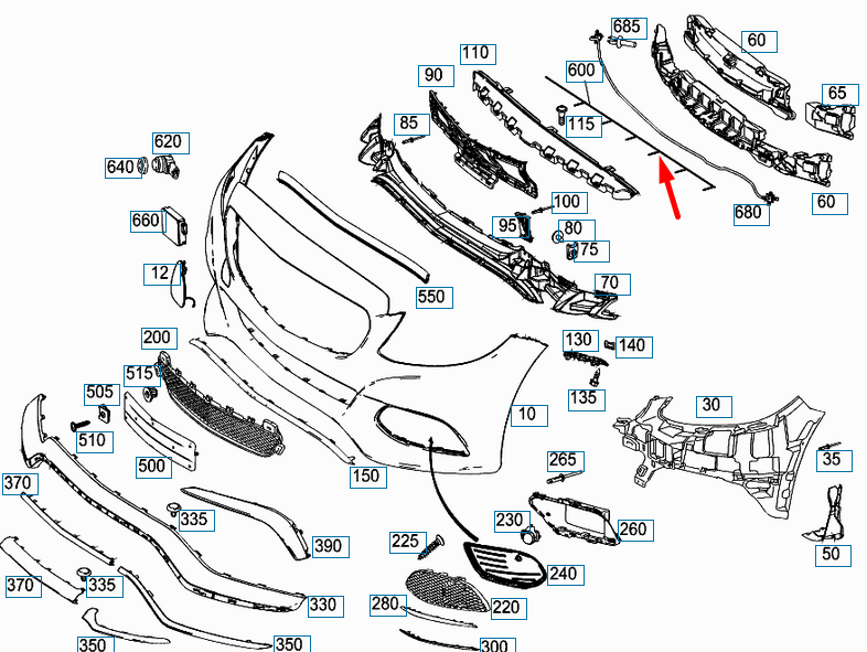 new mercedes-benz c-class w205 front pdc sensors wiring a205540643564 original