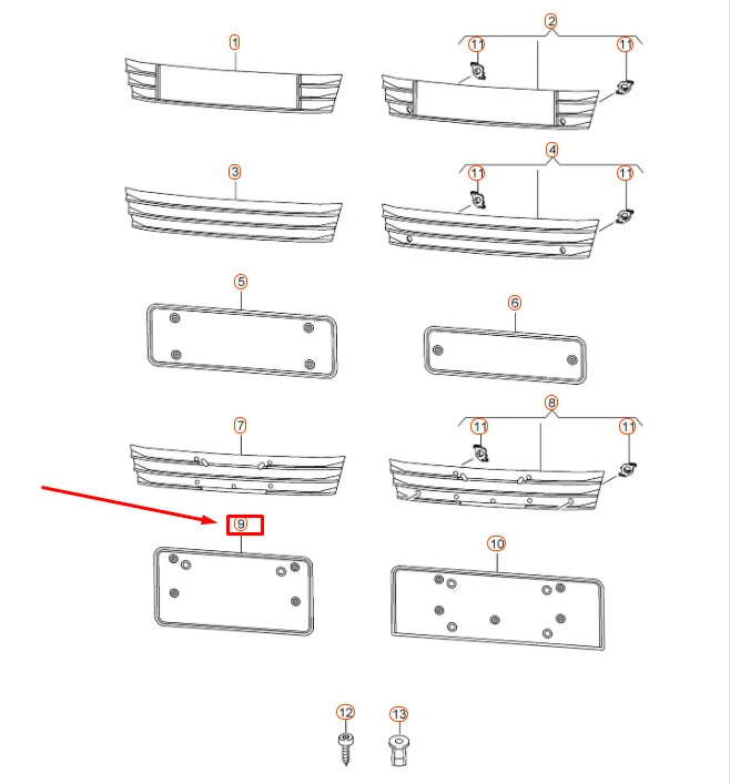 NEW AUDI A7 SPORTBACK 4G8 FRONT LICENCE PLATE HOLDER 4G8807285AJT94 ORIGINAL