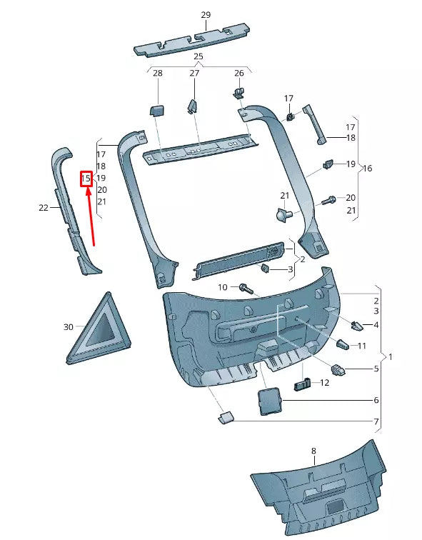 NEW AUDI A7 SPORTBACK 4G REAR LEFT UPPER LID TRIM PANEL 4G8867607ADL2