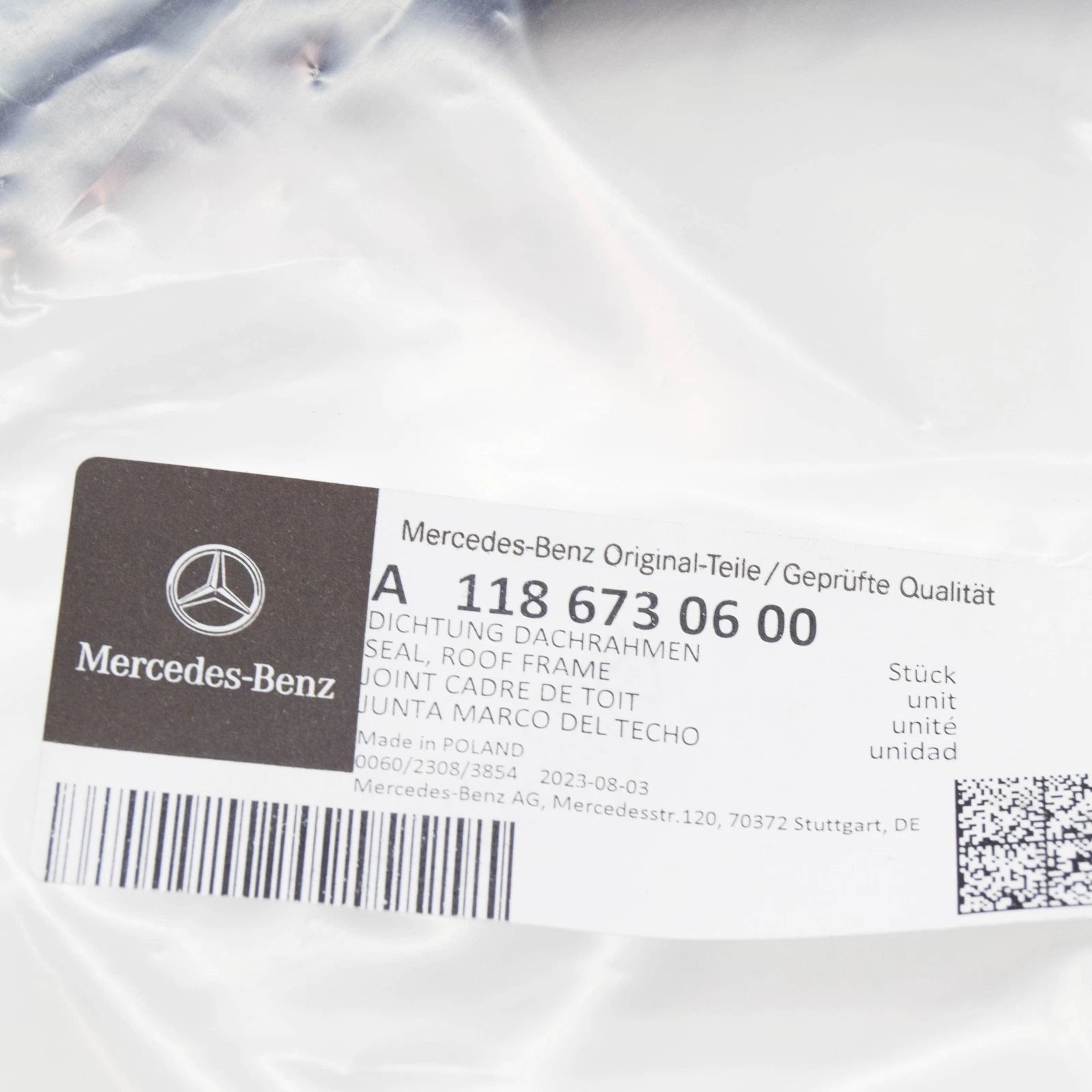 NEW MERCEDES-BENZ CLA COUPE C118 RIGHT ROOF SEAL A1186730600 ORIGINAL