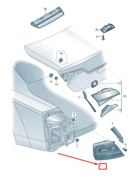 new audi a8 4h rear left taillight 4h0945095h original