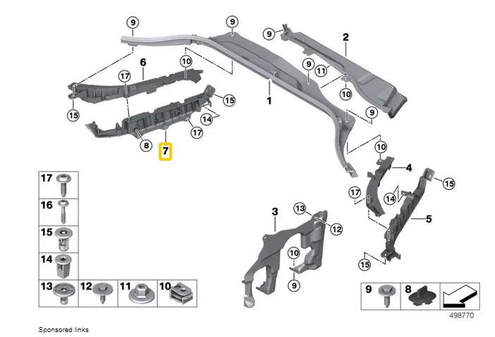 NEW BMW X3 G01 M F97 RIGHT FIREWALL LOWER SECTION 61139396993 ORIGINAL