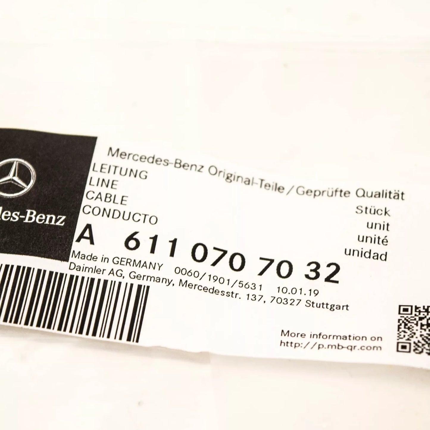 NEW MERCEDES-BENZ C-CLASS W203 FUEL FILTER HOSE A6110707032