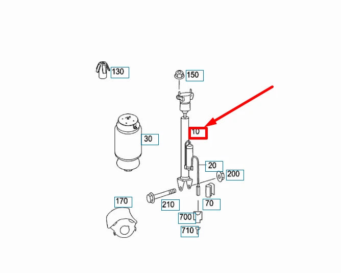 NEW MERCEDES-BENZ GL X164 REAR SHOCK ABSORBER A1643203131 ORIGINAL