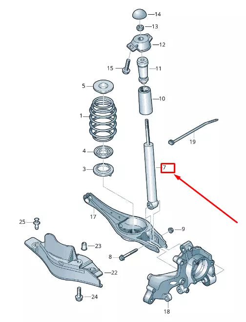 NEW VOLKSWAGEN GOLF MK7 REAR SHOCK ABSORBER 5Q0513029EH