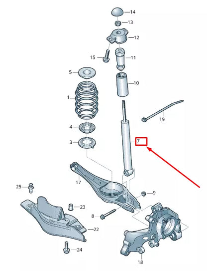 NEW VOLKSWAGEN GOLF MK7 REAR SHOCK ABSORBER 5Q0513029EH