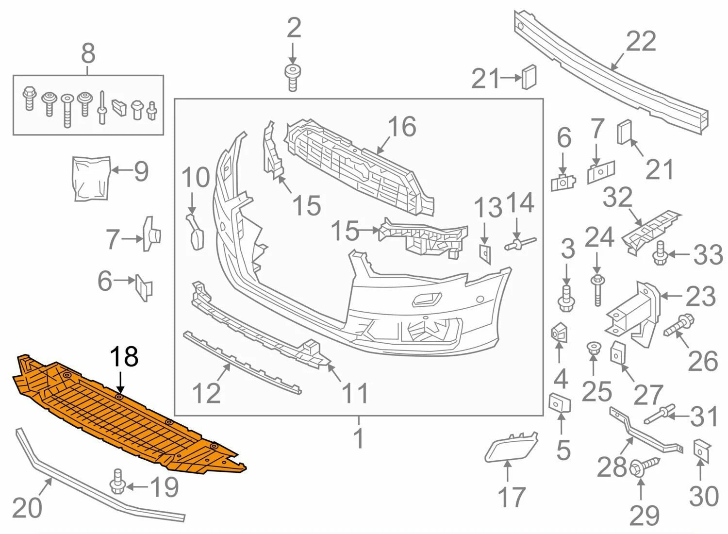 NEW AUDI A6 C7 FRONT BUMPER DEFLECTOR 4G0807611E
