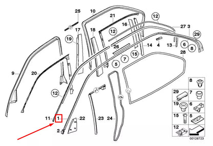 NEW BMW 7 E38 RIGHT ROOF MOULDING 8208402 51138208402 ORIGINAL