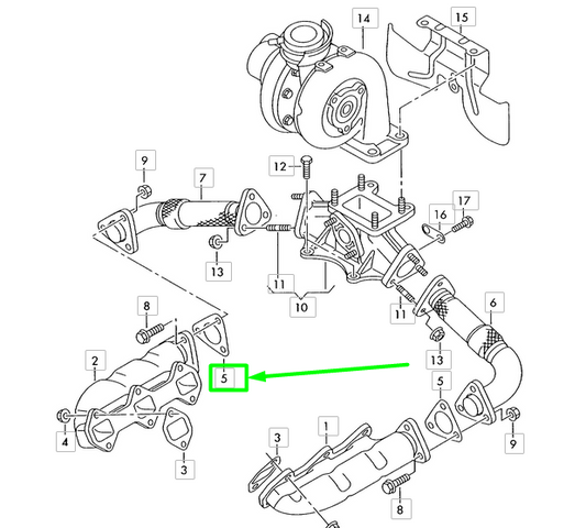 new audi a6 c7 4g exhaust pipe gasket seal 059131599a original
