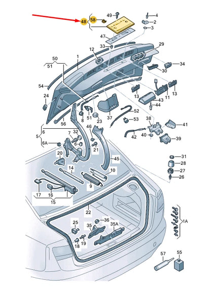 NEW AUDI A6 REAR LICENSE PLATE TRIM 4G58271139B9
