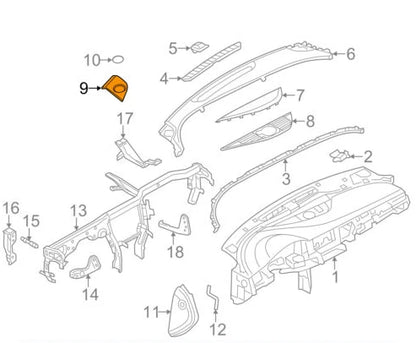 NEW AUDI A8 D4 LEFT SIDE DASH PANEL SPEAKER COVER 4H0035419B6PS