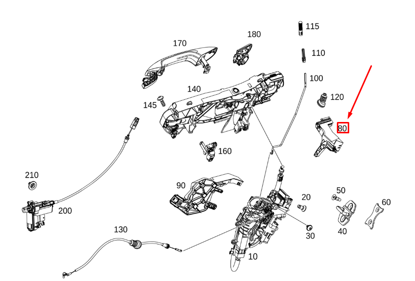 new mb gle w167 rear left door lock bearing bracket a1677331000 original