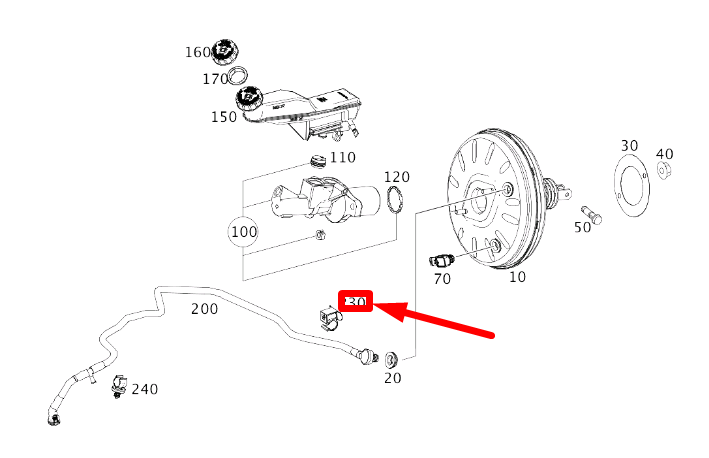 new mercedes-benz cla c117 vacuum line bracket rhd a0019955677 original