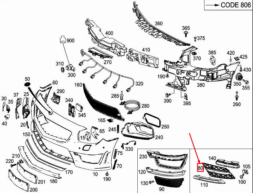 NEW MERCEDES-BENZ SL R231 FRONT LEFT RUNNING LAMP COVER A2318851323 ORIGINAL