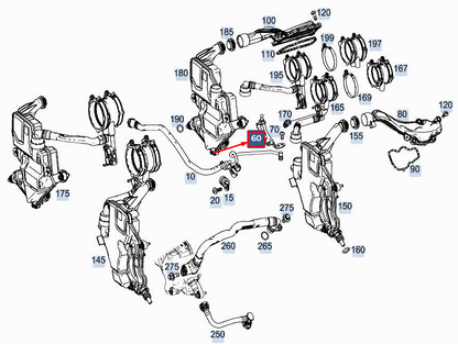 new mercedes-benz e w213 breather line to engine bracket a1770901541 original