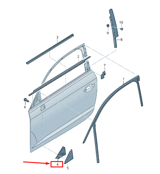 new audi q2 ga front left inner door seal 81a867367a original