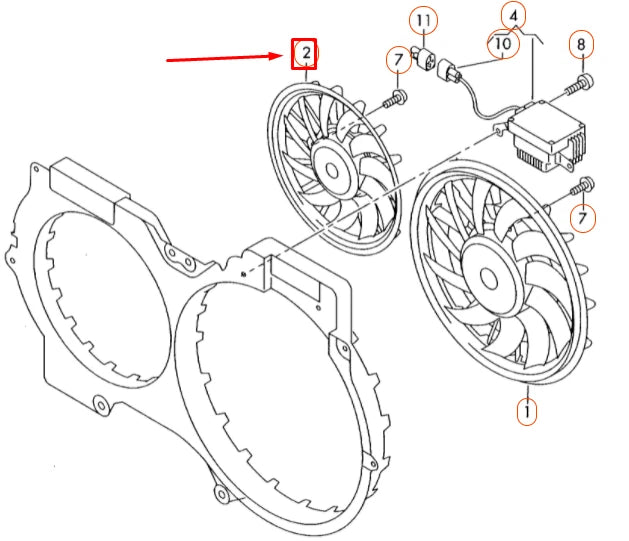 NEW AUDI A4 B8 RADIATOR FAN WITH CONTROL UNIT 8K0959455E ORIGINAL