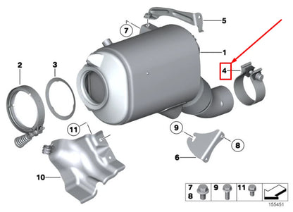 NEW BMW X5 E70 EXHAUST MUFFLER CLAMP 7793766 18307793766 ORIGINAL
