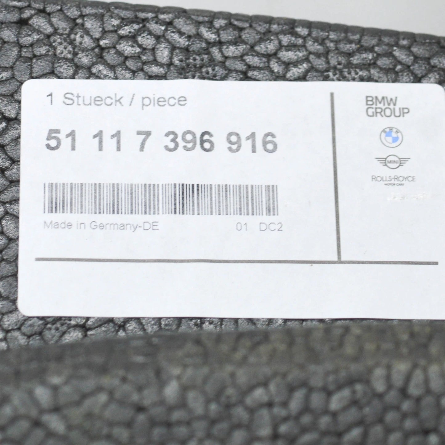 NEW BMW 3 F30 FRONT BUMPER SHOCK ABSORBER FOAM 51117396916 7396916 2015 ORIGINAL