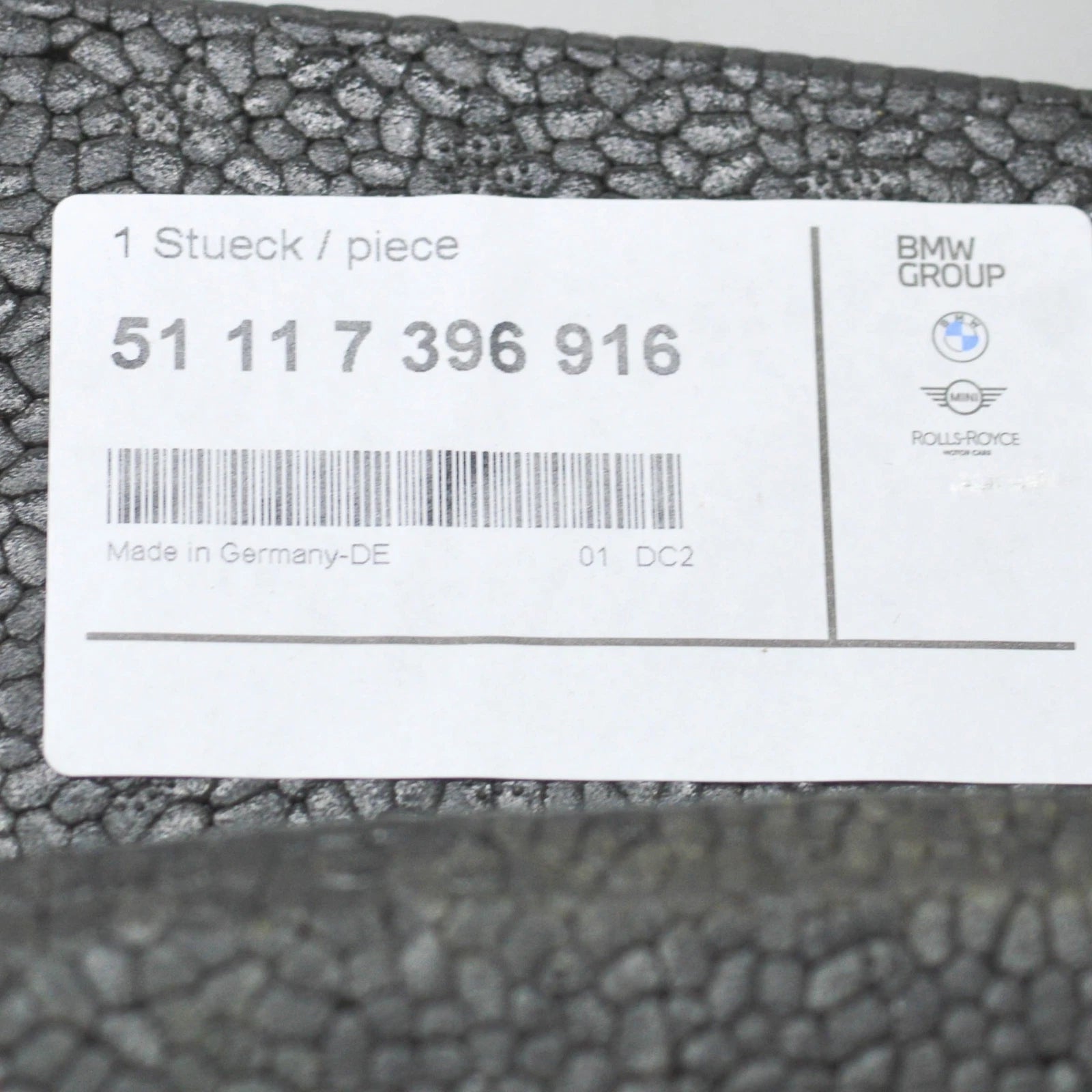 NEW BMW 3 F30 FRONT BUMPER SHOCK ABSORBER FOAM 51117396916 7396916 2015 ORIGINAL