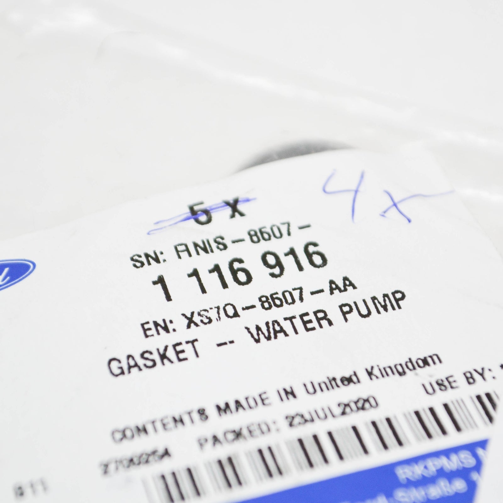 new ford mondeo mk2 water pump gasket seal xs7q-8507-aa 1116916 original