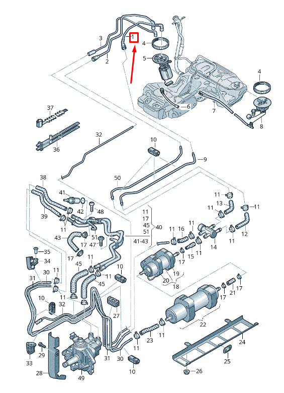 new audi a4 allroad b8 fuel feed pipe 8k0201220b original