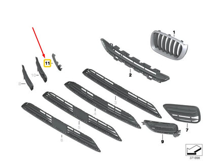 NEW BMW X3 F25 FRONT BUMPER RIGHT PRIMERED CLIP X-LINE 51117413922 ORIGINAL