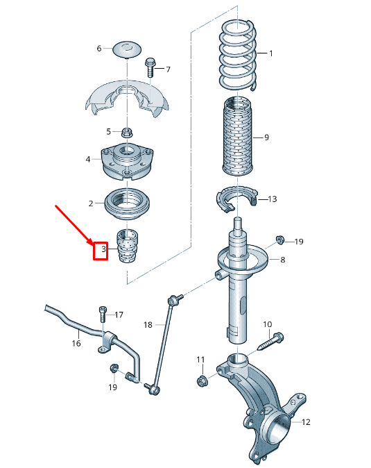 new skoda kamiq front shock absorber rubber stop 5q0412303c original