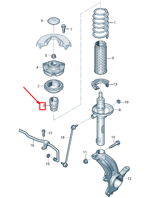 new skoda kamiq front shock absorber rubber stop 5q0412303c original