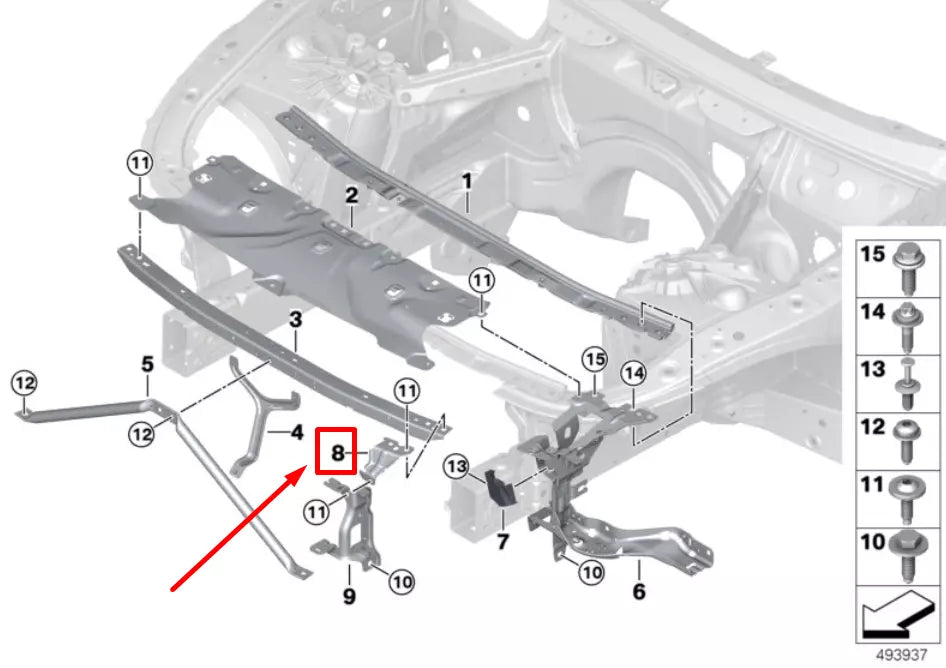NEW BMW 8 G15,F92 LEFT TOP VENTILATION FLAPS SUPPORT 51647480341 7480341