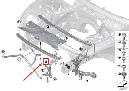 NEW BMW 8 G15,F92 LEFT TOP VENTILATION FLAPS SUPPORT 51647480341 7480341