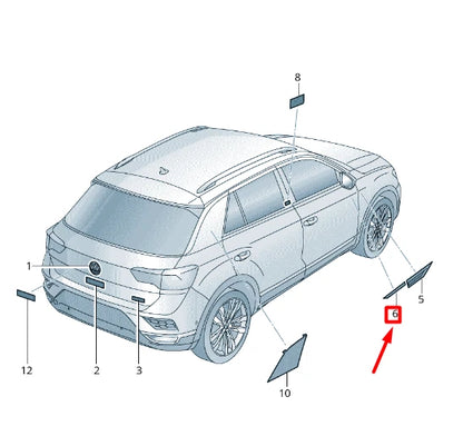 NEW VW T-ROC A11 FRONT LEFT DOOR MANUFACTURER'S BADGE 2GA853689FOD