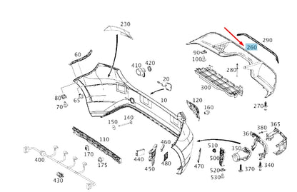 NEW MERCEDES-BENZ A W176 REAR BUMPER BOTTOM TRIM A1768854725 ORIGINAL