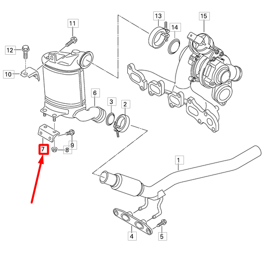 new vw passat b8 3g exhaust particulate filter bracket 5q0253463f original