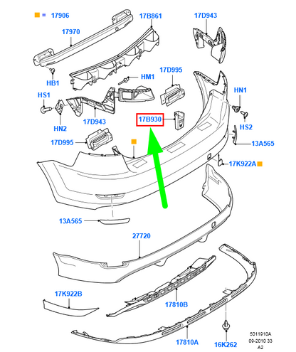 new ford mondeo mk4 rear bumper mounting bracket 7s71-17b918-ad 1459940 original