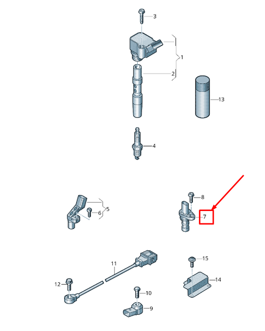 new audi a4 avant b9 engine crankshaft position sensor 06h906433e original